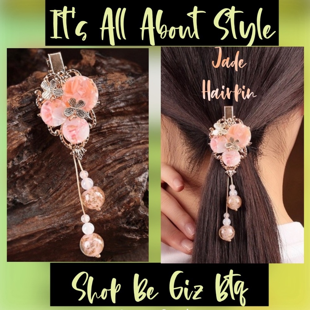 Super Elegant JADE Haipin to Enhance your Casual or Night Our Hair look